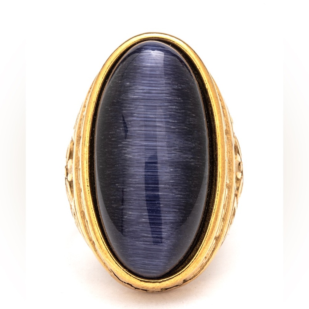 Blue & Gold Stainless Steel Statement Rings